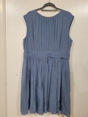 Boden Selina Womens Blue Pleated Waist Midi Dress Size 14